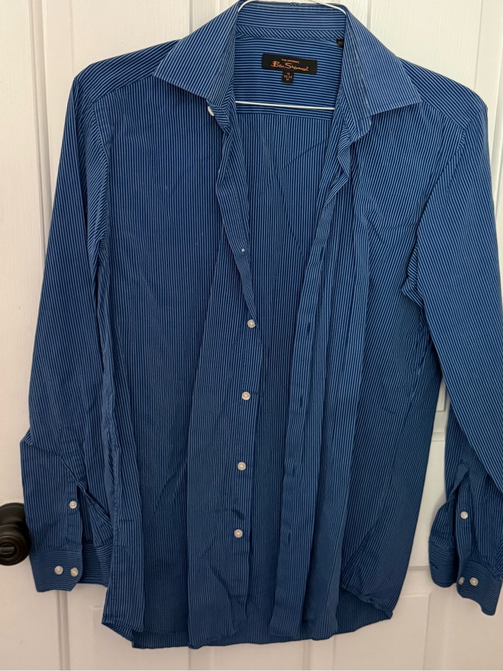 Ben Sherman Blue Pinstripe Casual Button-Down Shirt